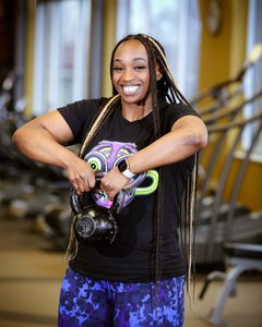 Marshae Young training at the Center for Healthy Living